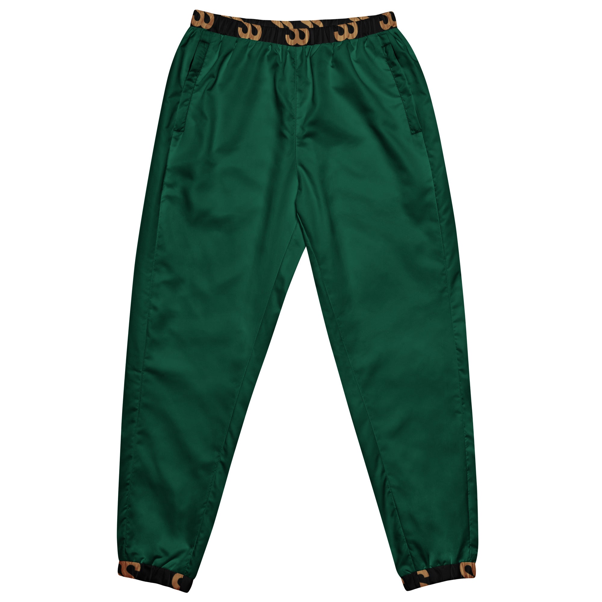 SAVANT NOIR British racing green joggers with elastic waistband and cuffed ankles