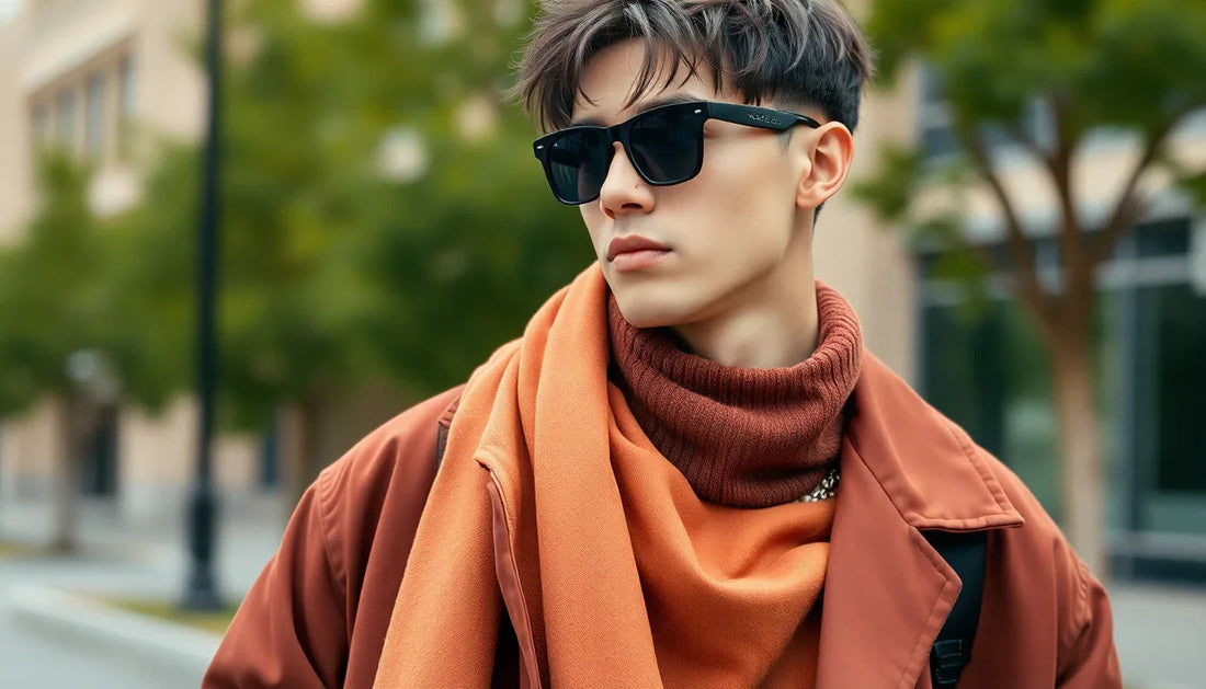 Young man wearing layered streetwear with sunglasses showcasing what makes streetwear sophisticated style