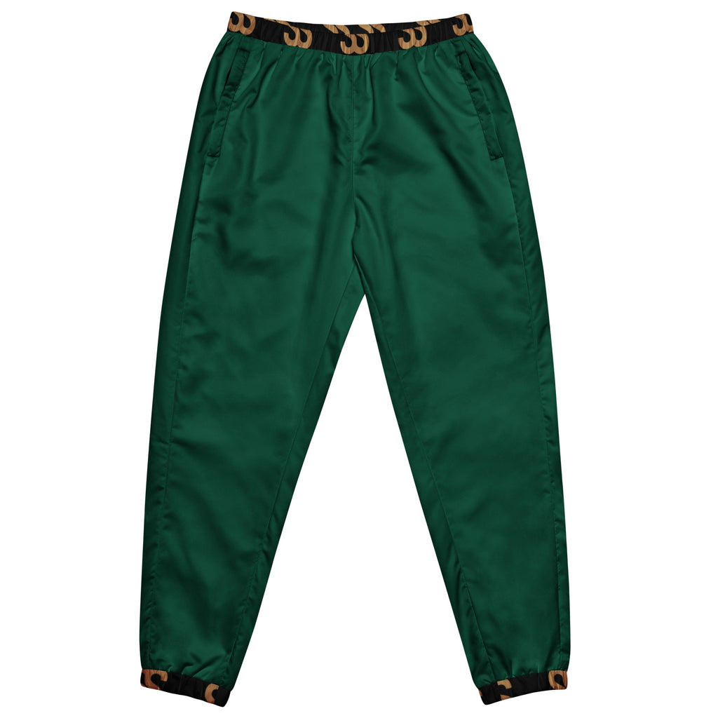 SAVANT NOIR British racing green joggers with elastic waistband and cuffed ankles