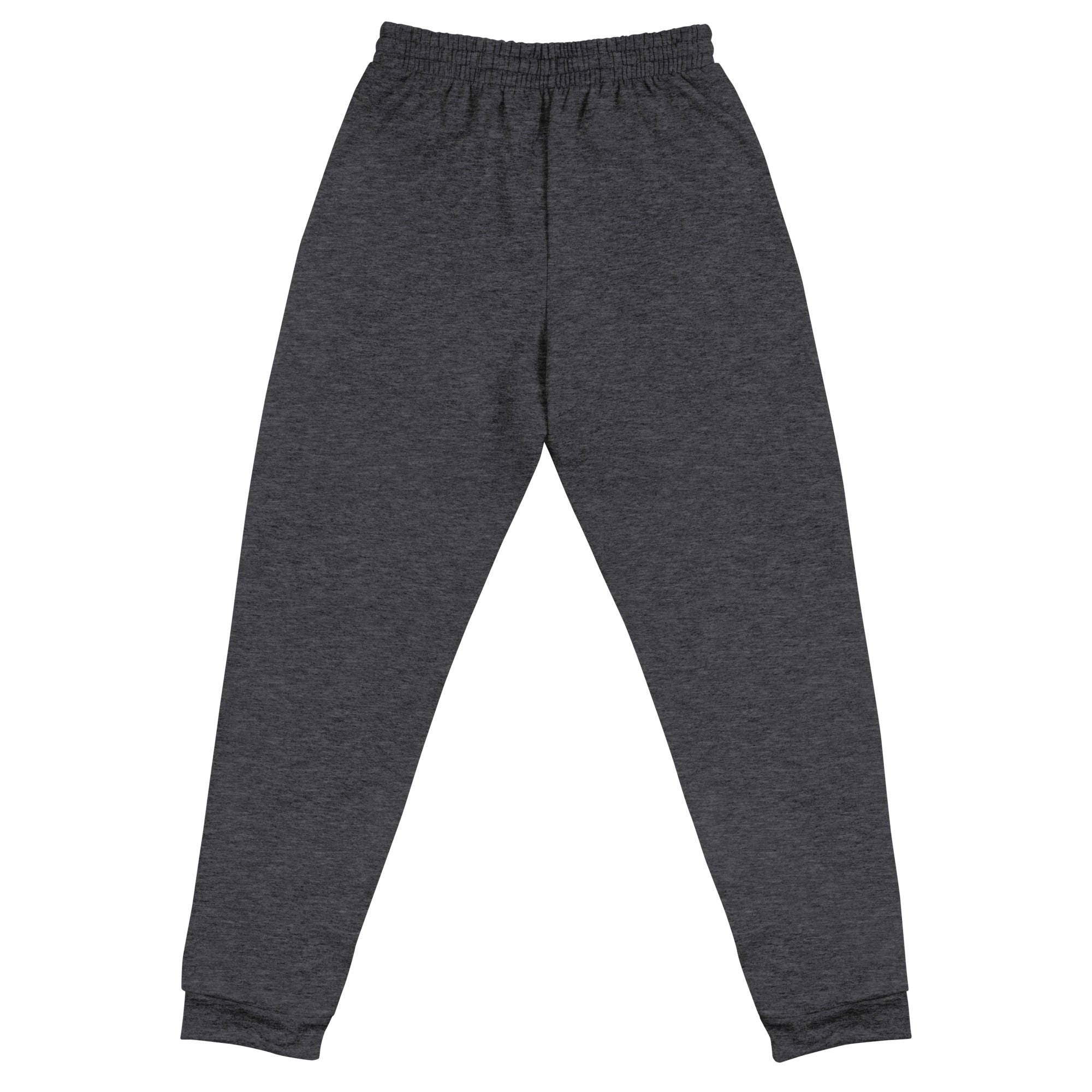 Dark gray motion jogger sweatpants with elastic waistband and cuffed ankles from SAVANT NOIR