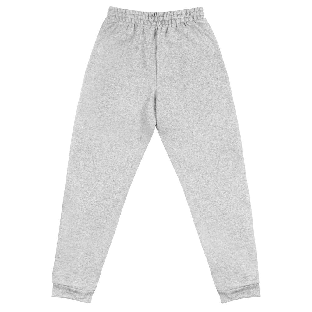 Gray motion jogger sweatpants by SAVANT NOIR with elastic waistband and cuffed ankles