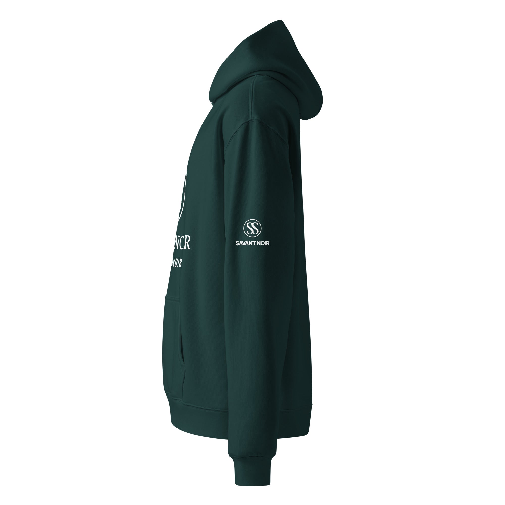 SAVANT NOIR high end French monogram sweatshirt in dark green with logo on sleeve and front
