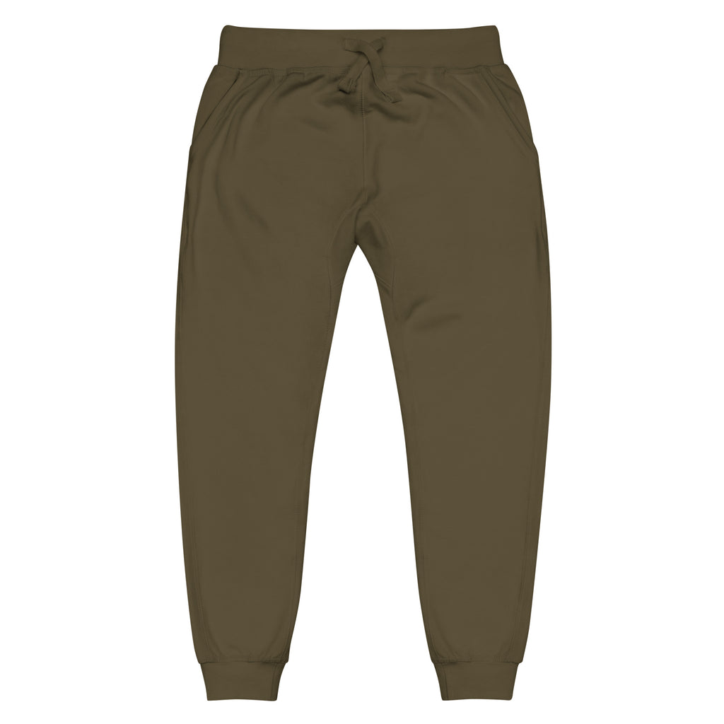 SAVANT NOIR olive green luxury streetwear quiet pants with drawstring waist and cuffed ankles