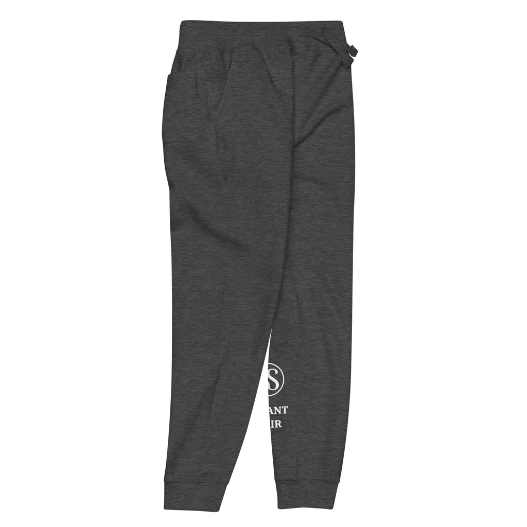 SAVANT NOIR dark gray luxury streetwear quiet pants with elastic waistband and side pockets