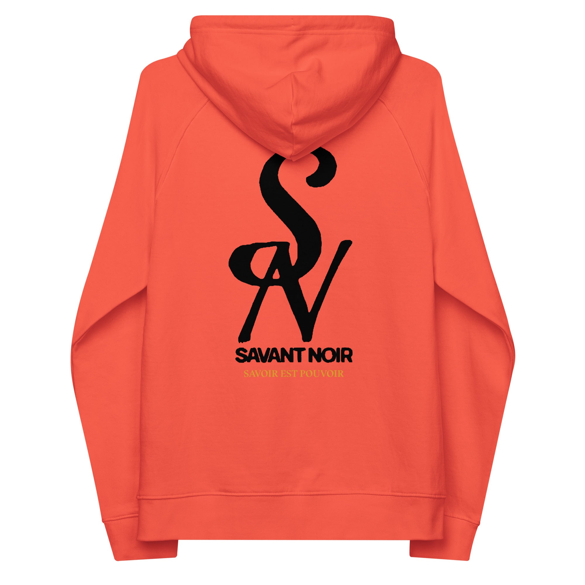 SAVANT NOIR luxury tiger print hoodie in red with black logo on back and comfortable hood