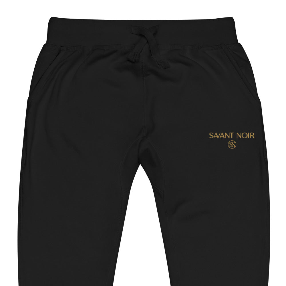 Black refined modern essentials pants from SAVANT NOIR with drawstring waist and side pockets
