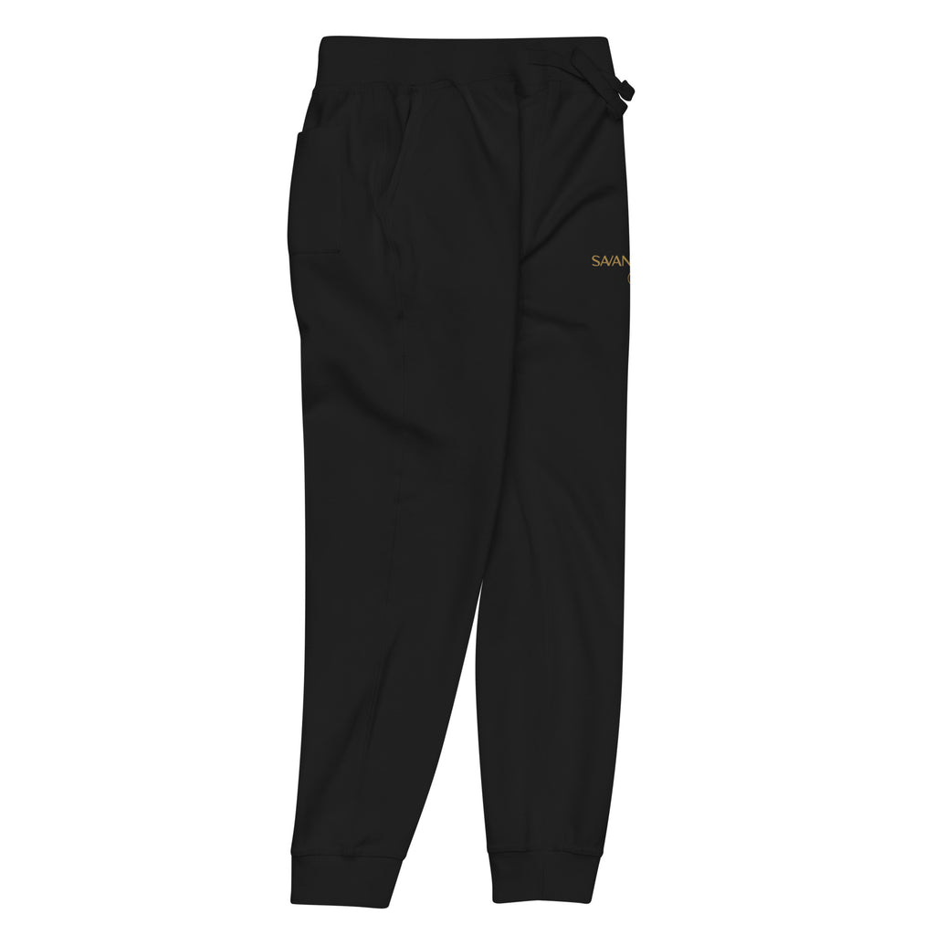 Black SAVANT NOIR refined modern essentials pants with elastic waistband and side pockets