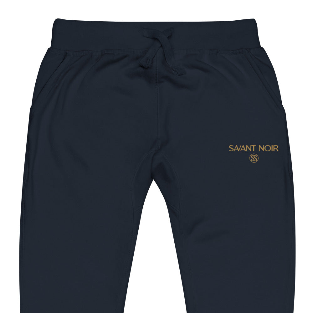 SAVANT NOIR black refined modern essentials pants with drawstring waist and logo detail