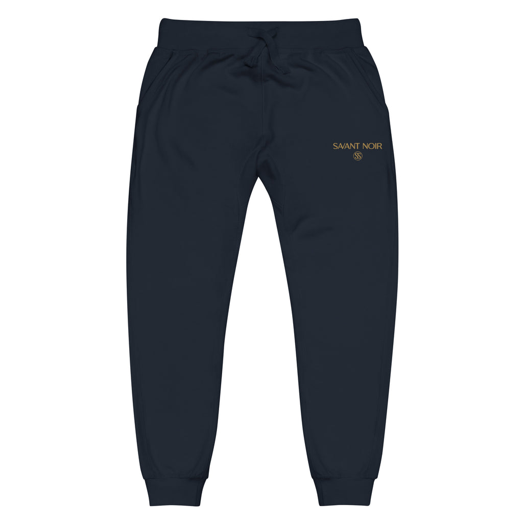 SAVANT NOIR navy blue refined modern essentials pants with elastic waistband and cuffed ankles