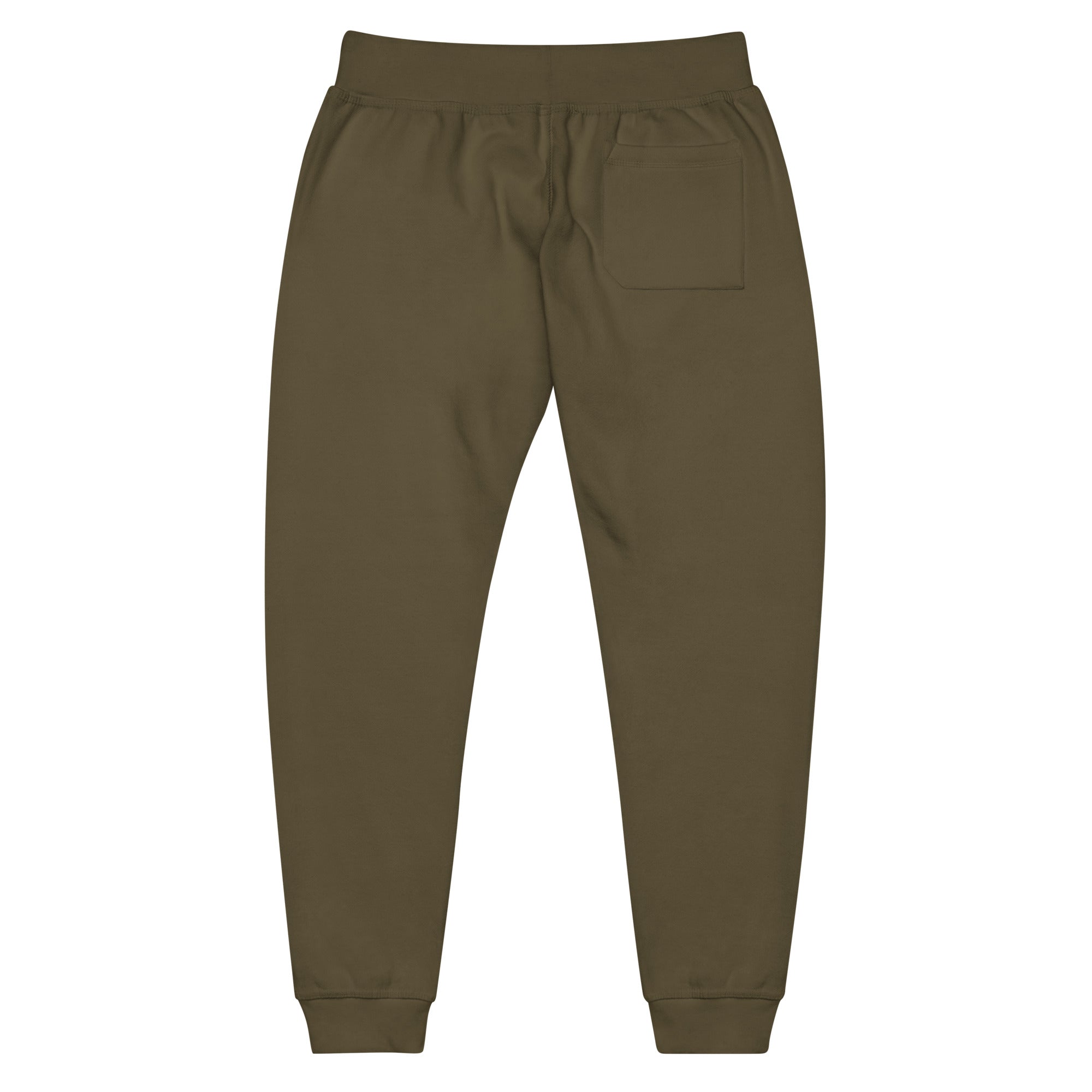 SAVANT NOIR olive green refined modern essentials pants with elastic waistband and cuffed ankles