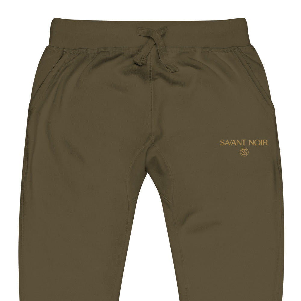 SAVANT NOIR refined modern essentials pants in olive green with drawstring waist and side pockets