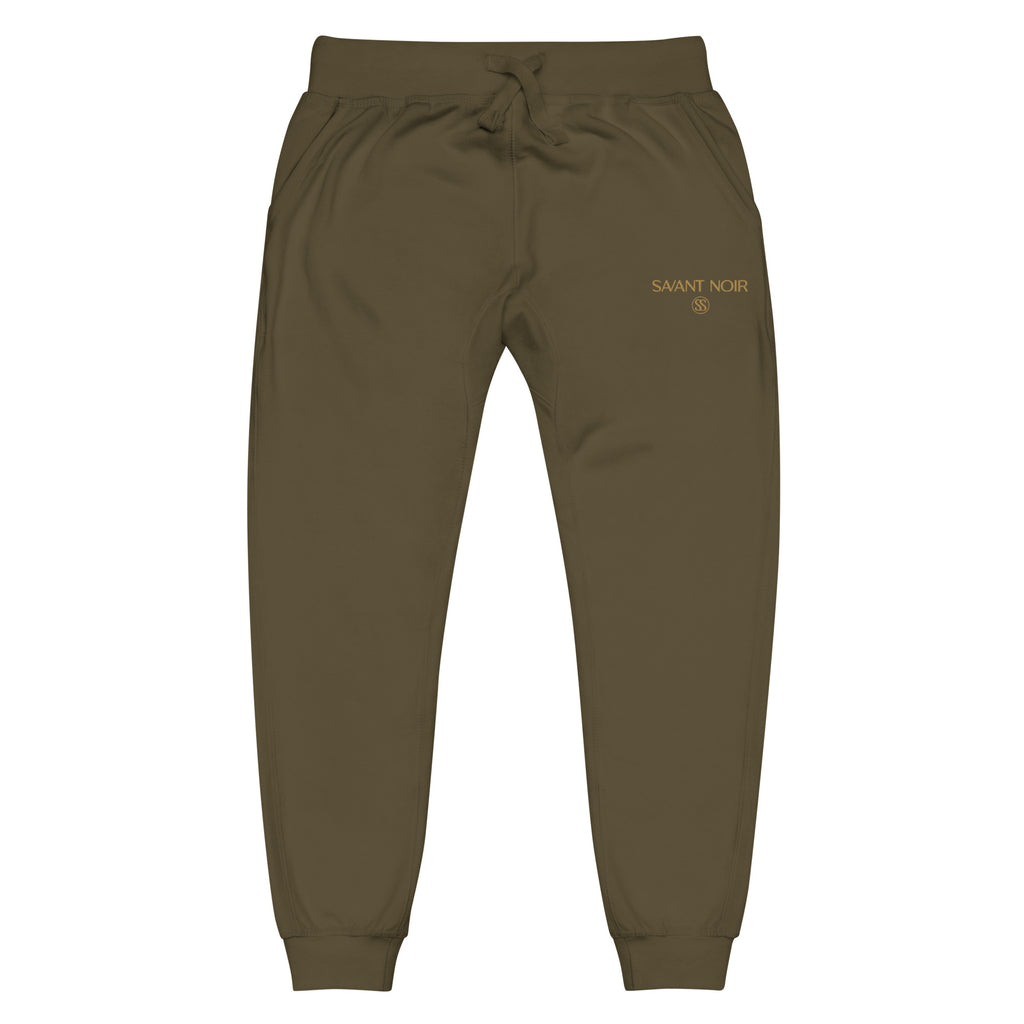SAVANT NOIR olive refined modern essentials pants with drawstring waist and cuffed ankles